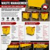 NBS_STEEL_WHEELIE_BINS_JULY_2026_2MB | New Bridge Services Promotional infographic for NBS heavy-duty steel wheelie bins, showing yellow bins and bold red headline text.